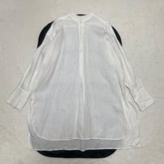 ♡美品♡ かぐれ ワンピース 2023 近年 シャツ リネン 麻 バンドカラー 