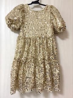 ☆ZARA☆ゴールドスパンコールワンピースのサムネイル