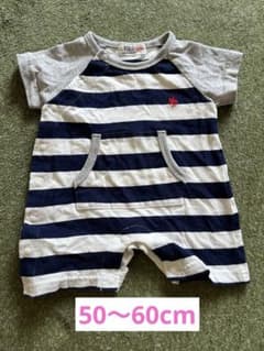 POLO ストライプロンパース 50-60cmのサムネイル