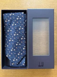 dunhill ネクタイ リーフ柄 ネイビー系のサムネイル