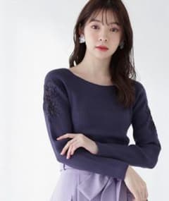 シフォンエンブロイダリーリブニットのサムネイル