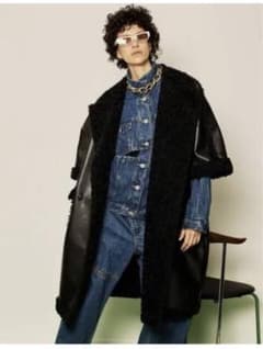 Maison Special リバーシブルヴィーガンムートンコクーンコートのサムネイル