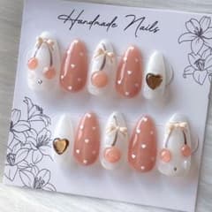 ネイルチップ オレンジ さくらんぼ - 5