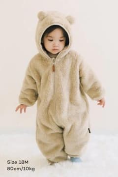 値下げ☆Konny クマみみテディフリースロンパース 18M(75-80cm) - メルカリ