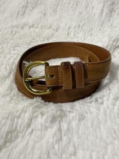 COACH 本革 レザーベルト USA製 SOLID BRASS ブラウン 男女のサムネイル