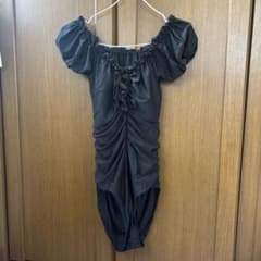 ブラック ワンピース水着 オフショルダー ギャザーのサムネイル