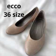 ECCO エコー 太ヒール　パンプス 本革 ピンクベージュ　36 23.0