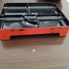 松花堂弁当箱 仕切り付き 漆器風のサムネイル
