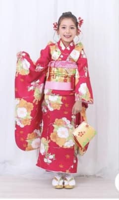 KYOETSU 七五三 着物 四つ身 7歳 女の子 紅花雪輪 - メルカリ