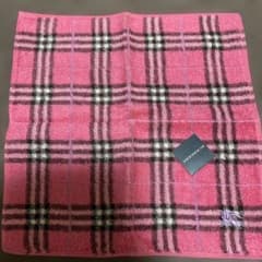 BURBERRY チェック柄 タオルハンカチ ピンク 約25x25cmのサムネイル