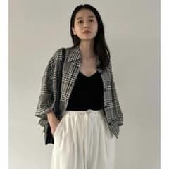 美品✨ CLANE LOOPLINE CHECK SHORT SHIRT 黒 S - メルカリ