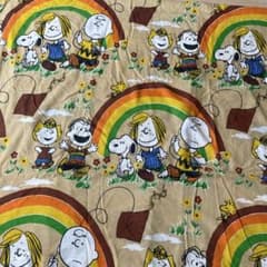 スヌーピー ビンテージシーツ 虹柄 - メルカリ