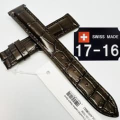 6007#20mm-16mmダークブラウン★本物クロコダイルベルト★スイス製 6007#20mm-16mmダークブラウン☆本物クロコダイルベルト☆スイス製