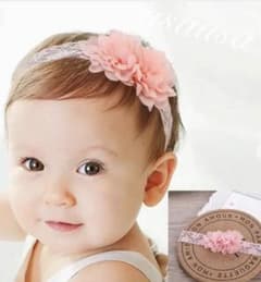 Baby レースフラワー カチューム ♡ピーチ♡のサムネイル