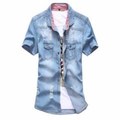 【新品】XLサイズ 半袖デニムシャツのサムネイル