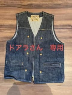 レッドテイル　クロス柄刺繍　デニムベストのサムネイル