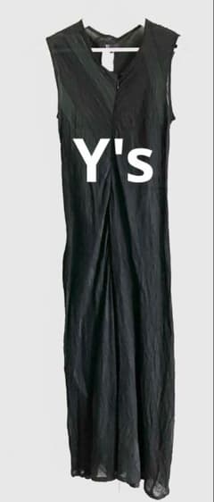 Y's ワイズ ブラックノースリーブロングワンピース - メルカリ