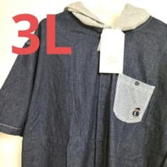 Thumbnail of 【新品】LOGOS DAYS★デニム フード付き 半袖シャツ★大きいサイズ★3L