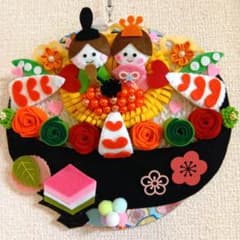 フェルトリース ひな祭り ちらし寿司 3月 桃の節句 ハンドメイド