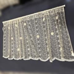 刺繍 カフェカーテン チュールレース　57.5㎝×142㎝のサムネイル