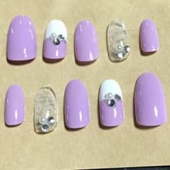 17.ラベンダーカラー&クリアのネイル【現品限り】のサムネイル