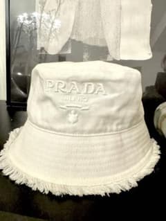 やほやほ様ご専用PRADA ホワイト フリンジ バケットハットMsizeのサムネイル