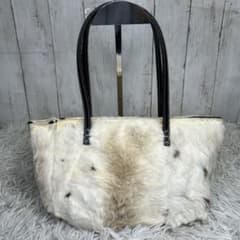FENDI ファー　トートバッグ　ハンドバッグ　毛皮　ハラス　レザー　ロゴ FENDI ファー トートバッグ ハンドバッグ 毛皮 ハラス レザー ロゴ