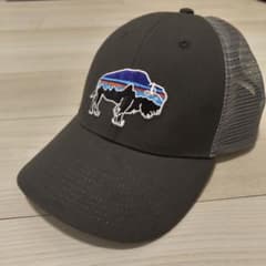 Patagonia パタゴニア バイソン刺繍 メッシュ キャップ　グレーのサムネイル