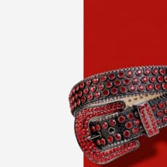 LUXEレッドストーン スタッズベルト サイズSのサムネイル