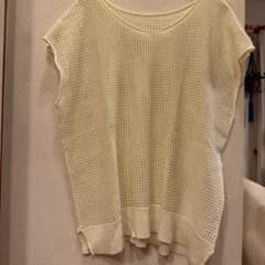 メッシュ ノースリーブ ニット アイボリーのサムネイル