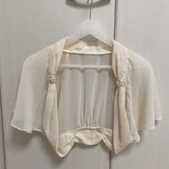 美品　アイボリー シフォン ボレロ　結婚式のサムネイル
