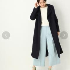 サテンバックプリーツトレンチコート＊ネイビーのサムネイル