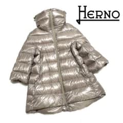 HERNO ヘルノ 7分丈 グレージュ ロングダウンコート42 - メルカリ