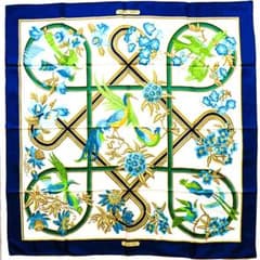 HERMES エルメス カレ90 カリブ鳥 caraibes スカーフ タグあり - メルカリ