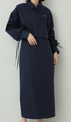 【SENSE OF PLACE】　アンサンブルワンピース ネイビーのサムネイル