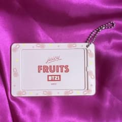 BT21 TATA 슬라이드 카드 케이스 체인 부착 BTS 핑크