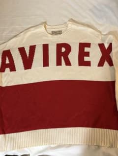 AVIREX ロゴニット クルーネック ホワイト レッドのサムネイル