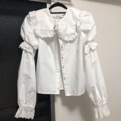 白 フリフリ ブラウス bobon21のサムネイル