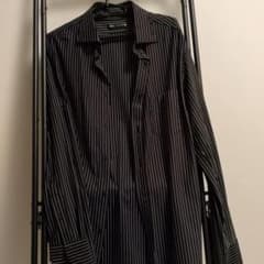極美品　定価約8000円　ZARA ブラック ストライプ 長袖シャツ Mのサムネイル
