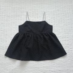 バックリボンジャガードビスチェ　キャミソール　ブラック　Ｌ