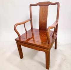 美品①】唐木家具 花梨 無垢 アームチェア 明式 中国美術 銘木 肘掛け