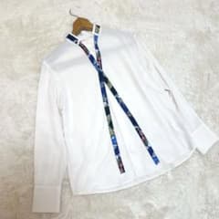Paul Smith ボウタイブラウス 花柄リボン 白 40洗える ポールスミス Paul Smith ボウタイブラウス 花柄リボン 白 40洗える ポールスミス