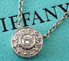 美品 ティファニー Pt950プラチナ ダイヤネックレス ソレスト サークレット