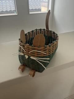 猫型 バスケット 小物入れ 収納 かごのサムネイル