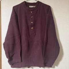 90sNorthwestTerritory Hネックコットンニット バーガンディ