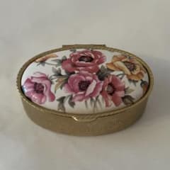 Italian pill case, small item, with mirror, medicine box, antique, vintage.