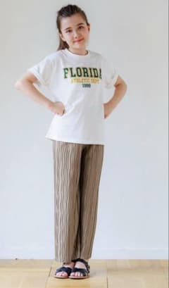 キッズ 親子お揃いラメウェーブプリーツパンツ　2枚のサムネイル