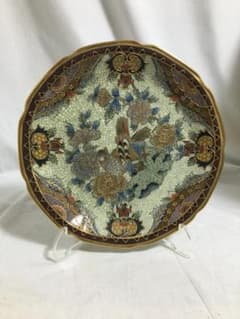薩摩焼 飾り皿 金彩 花鳥文 貫入 - メルカリ