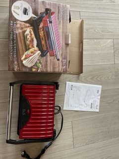 D&S パニーニメーカー ホットサンドメーカー DS.7710 レッド 2枚焼きのサムネイル