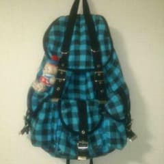 青 チェック リュックのサムネイル